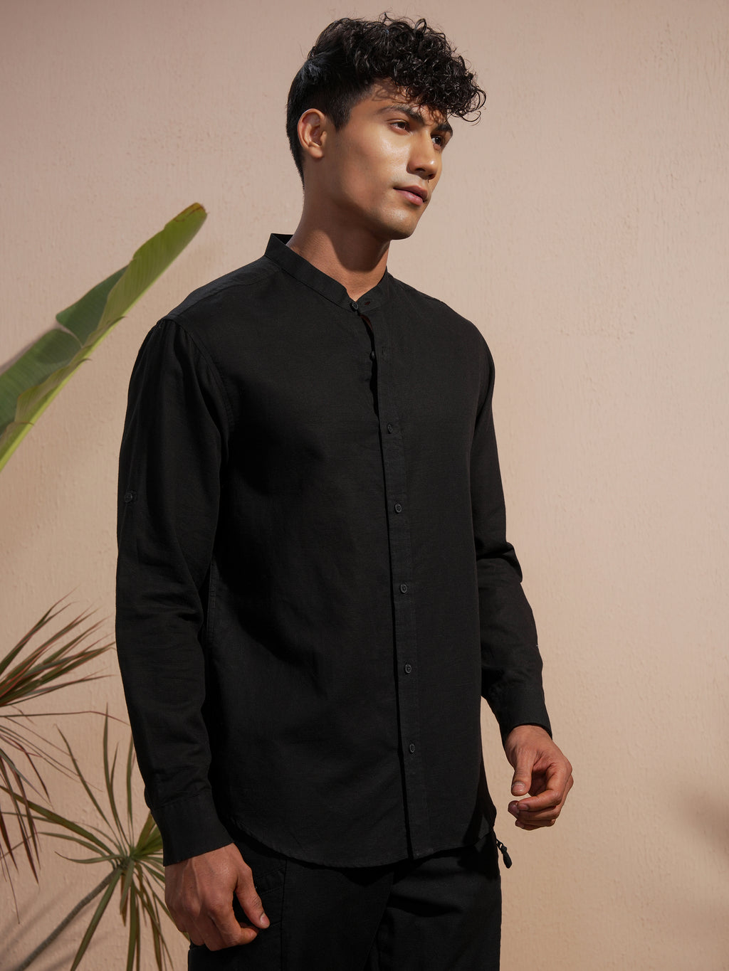 Highlander Men Black Solid Relaxed Fit Casual Shirt - Black - Image 6