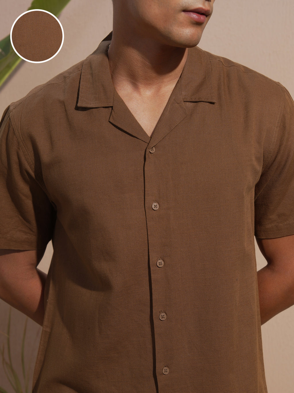 Highlander Men Brown Solid Relaxed Fit Casual Shirt - Brown - Image 5