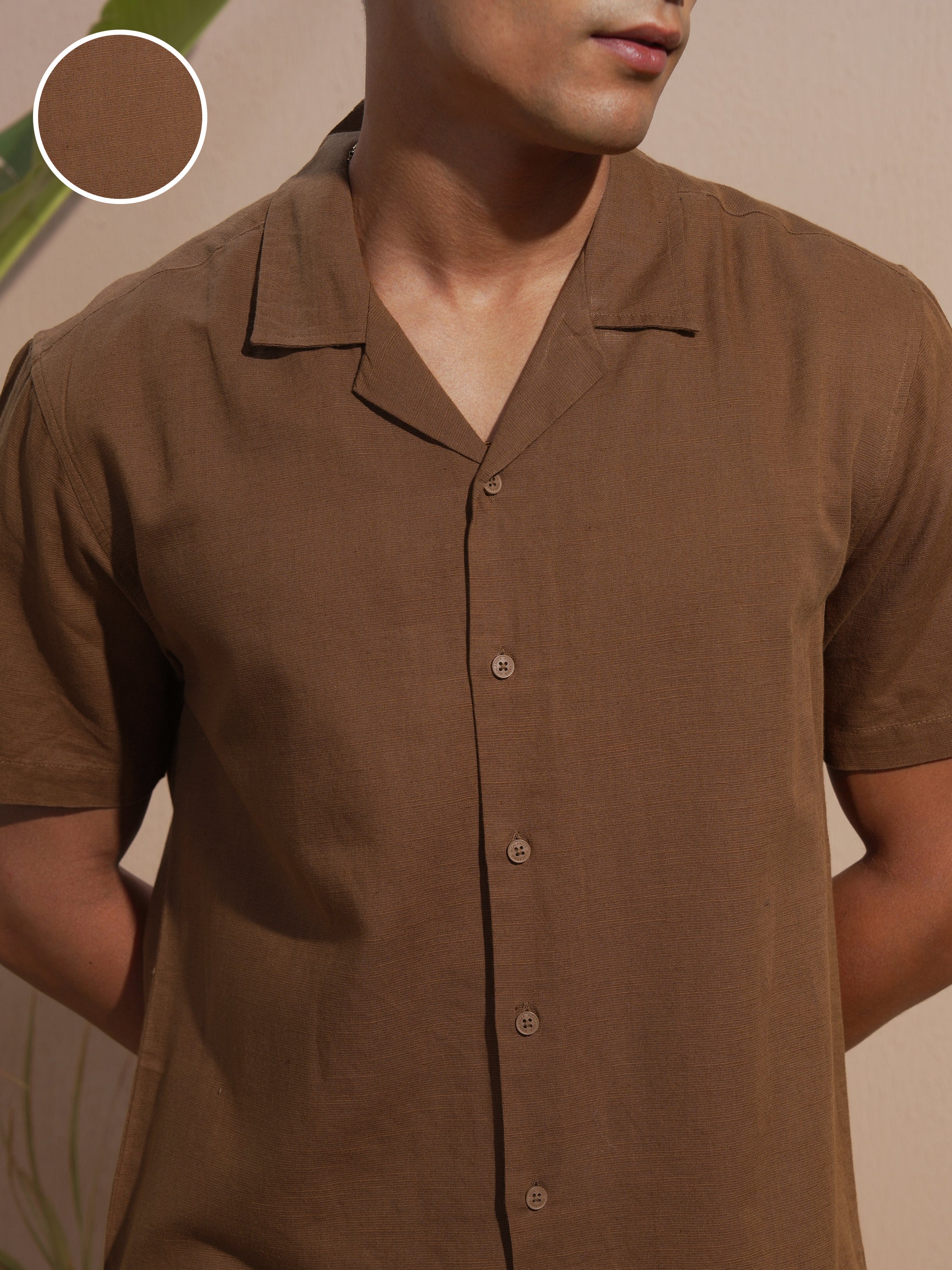 Highlander Men Brown Solid Relaxed Fit Casual Shirt - Brown - Image 5