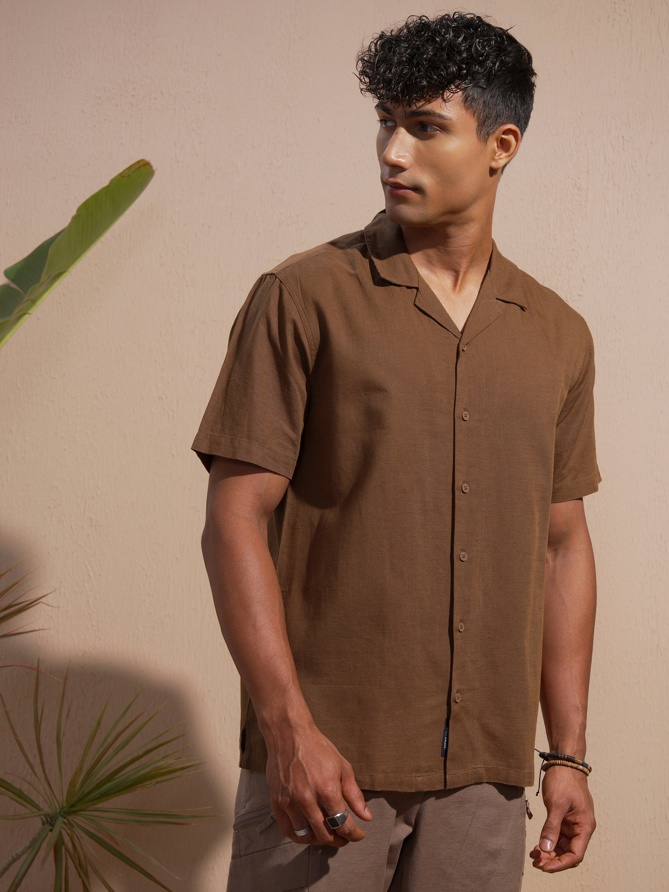 Highlander Men Brown Solid Relaxed Fit Casual Shirt - Brown - Image 6