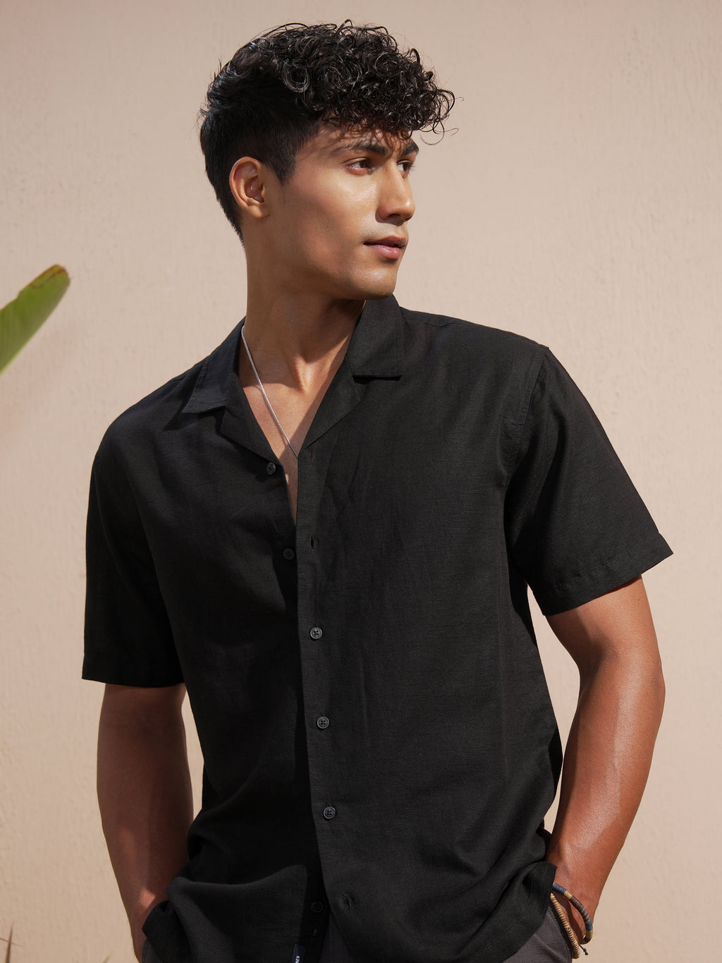 Highlander Men Black Solid Relaxed Fit Casual Shirt - Black - Image 1
