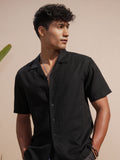 Highlander Men Black Solid Relaxed Fit Casual Shirt - Black - Image 1