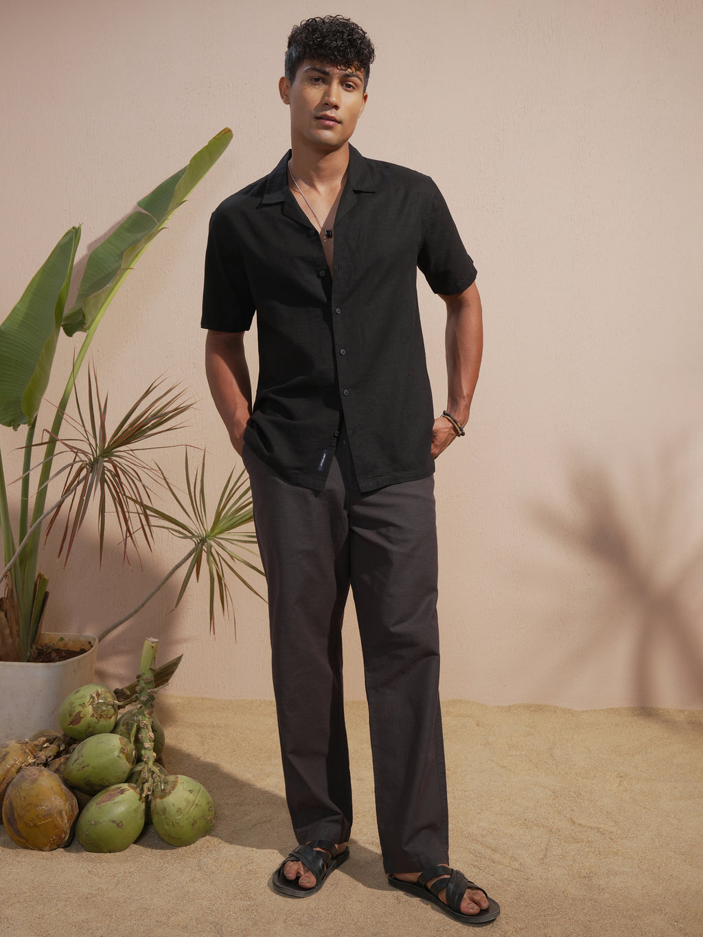 Highlander Men Black Solid Relaxed Fit Casual Shirt - Black - Image 2