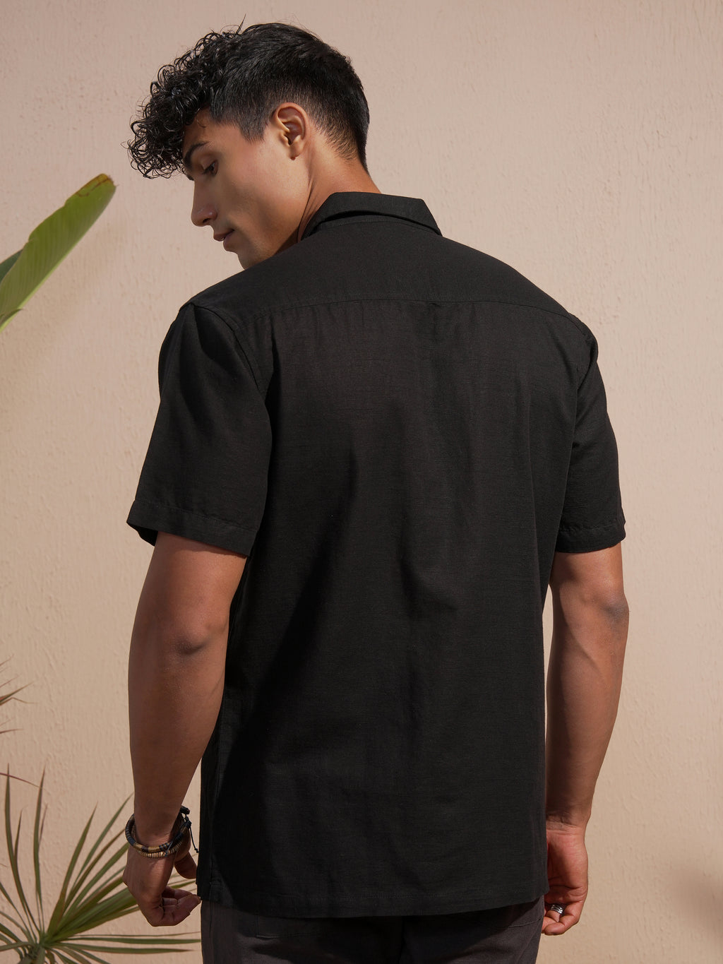 Highlander Men Black Solid Relaxed Fit Casual Shirt - Black - Image 3