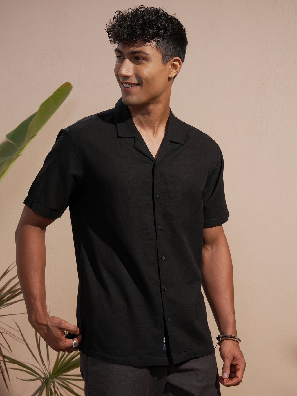 Highlander Men Black Solid Relaxed Fit Casual Shirt - Black - Image 6