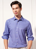 Highlander Men Blue Checked Slim Fit Casual Shirt - Blue - Image 1