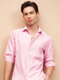 Highlander Men Pink Striped Slim Fit Casual Shirt - Pink - Image 1