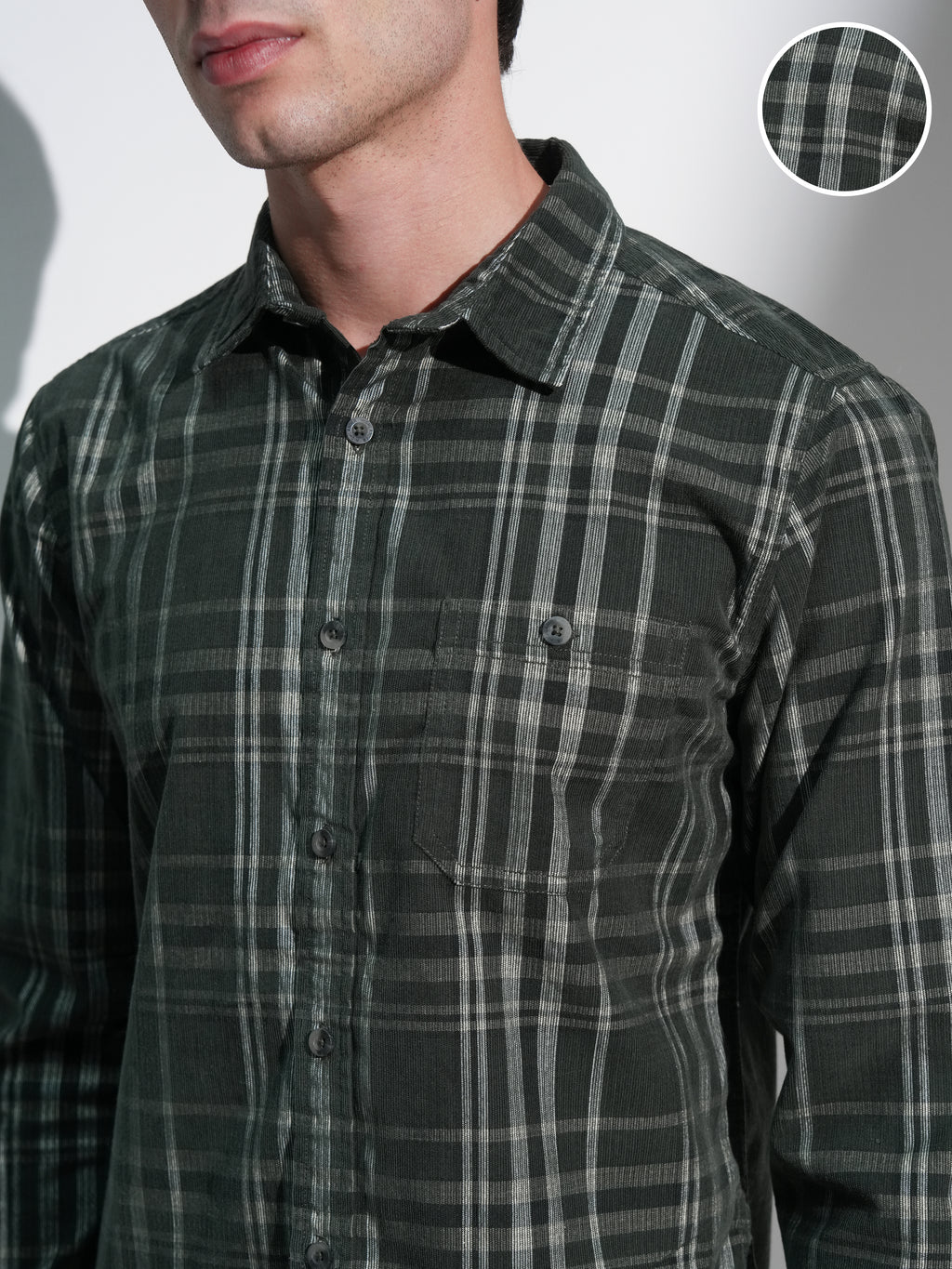 Highlander Men Green Checked Slim Fit Casual Shirt - Green - Image 5