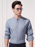 Highlander Men Blue Solid Slim Fit Casual Shirt - Blue - Image 1