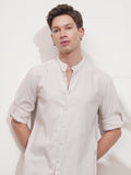Highlander Men Pink Self Design Slim Fit Casual Shirt - Pink - Image 1