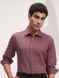 Highlander Men Rose Self Design Slim Fit Casual Shirt - Rose - Image 1
