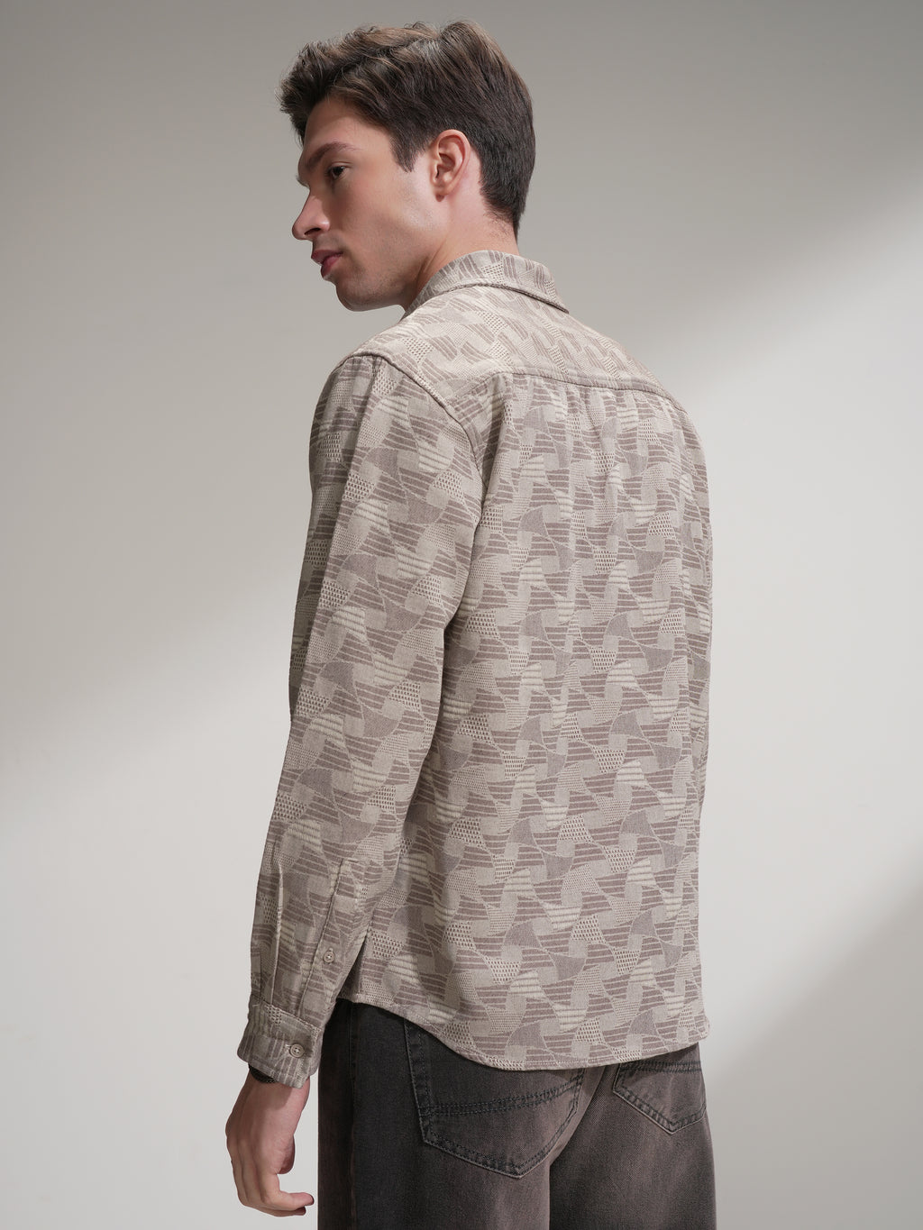 Highlander Men Beige Printed Relaxed Fit Casual Shirt - Beige - Image 3