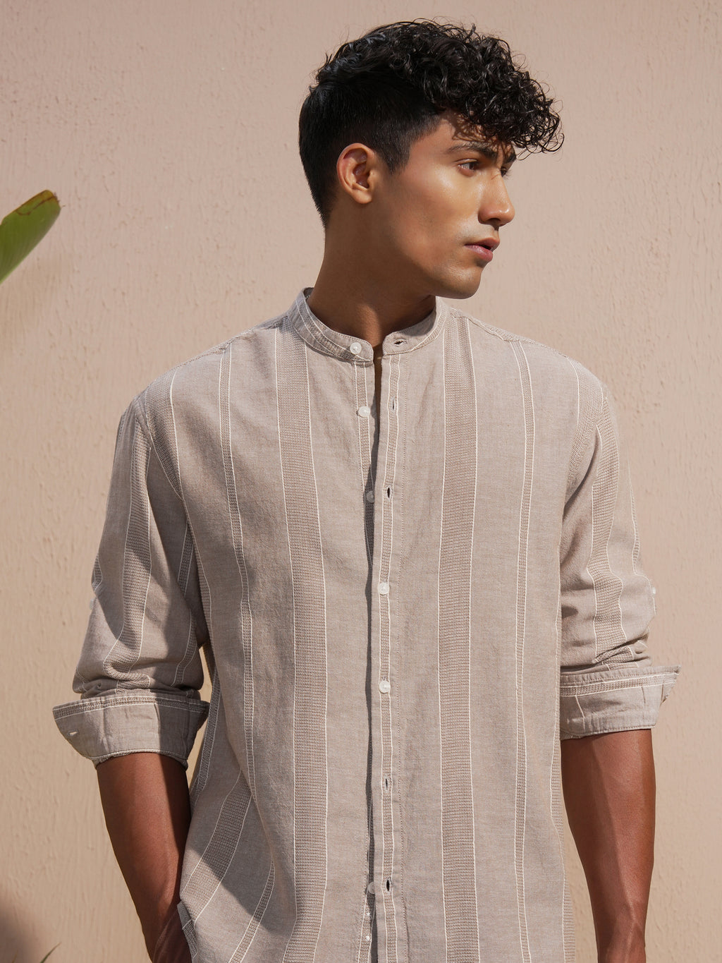 Highlander Men Brown Striped Relaxed Fit Casual Shirt - Brown - Image 1