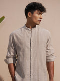 Highlander Men Brown Striped Relaxed Fit Casual Shirt - Brown - Image 1