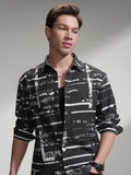 Highlander Men Black Printed Relaxed Fit Casual Shirt - Black - Image 1