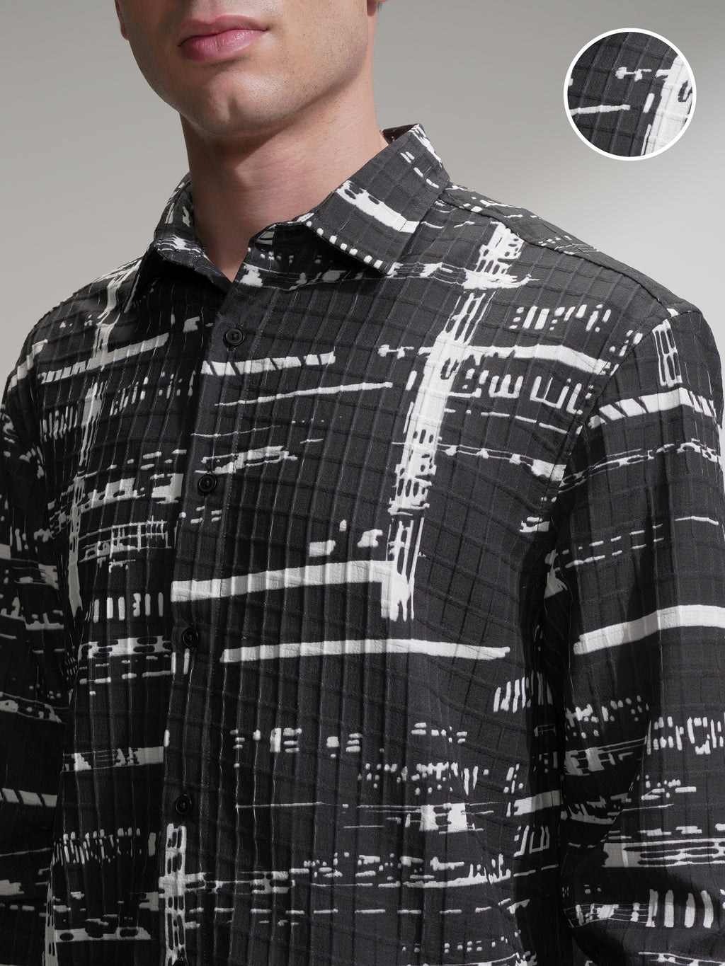 Highlander Men Black Printed Relaxed Fit Casual Shirt - Black - Image 5