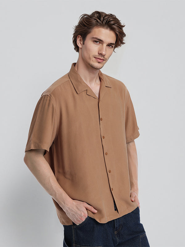 Highlander Men Rust Solid Relaxed Fit Casual Shirt - Rust - Image 6