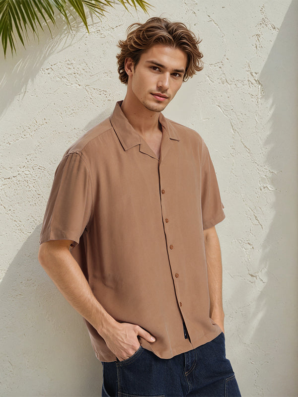 Highlander Men Rust Solid Relaxed Fit Casual Shirt - Rust - Image 7