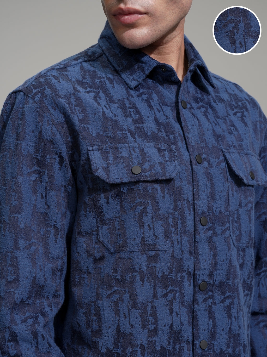 Highlander Men Blue Printed Relaxed Fit Casual Shirt - Blue - Image 5