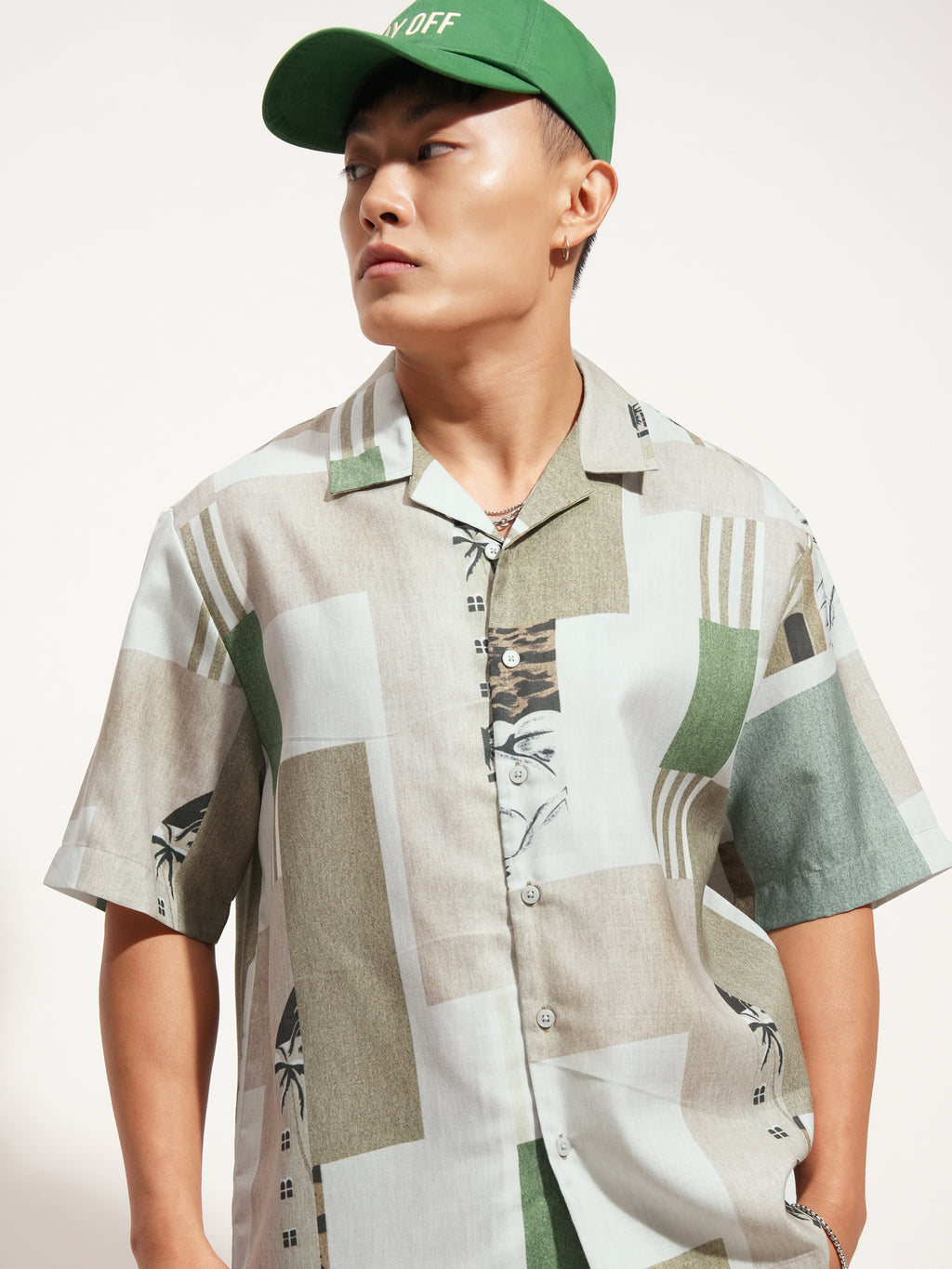 Highlander Men Green Printed Boxy Fit Casual Shirt - Green - Image 1