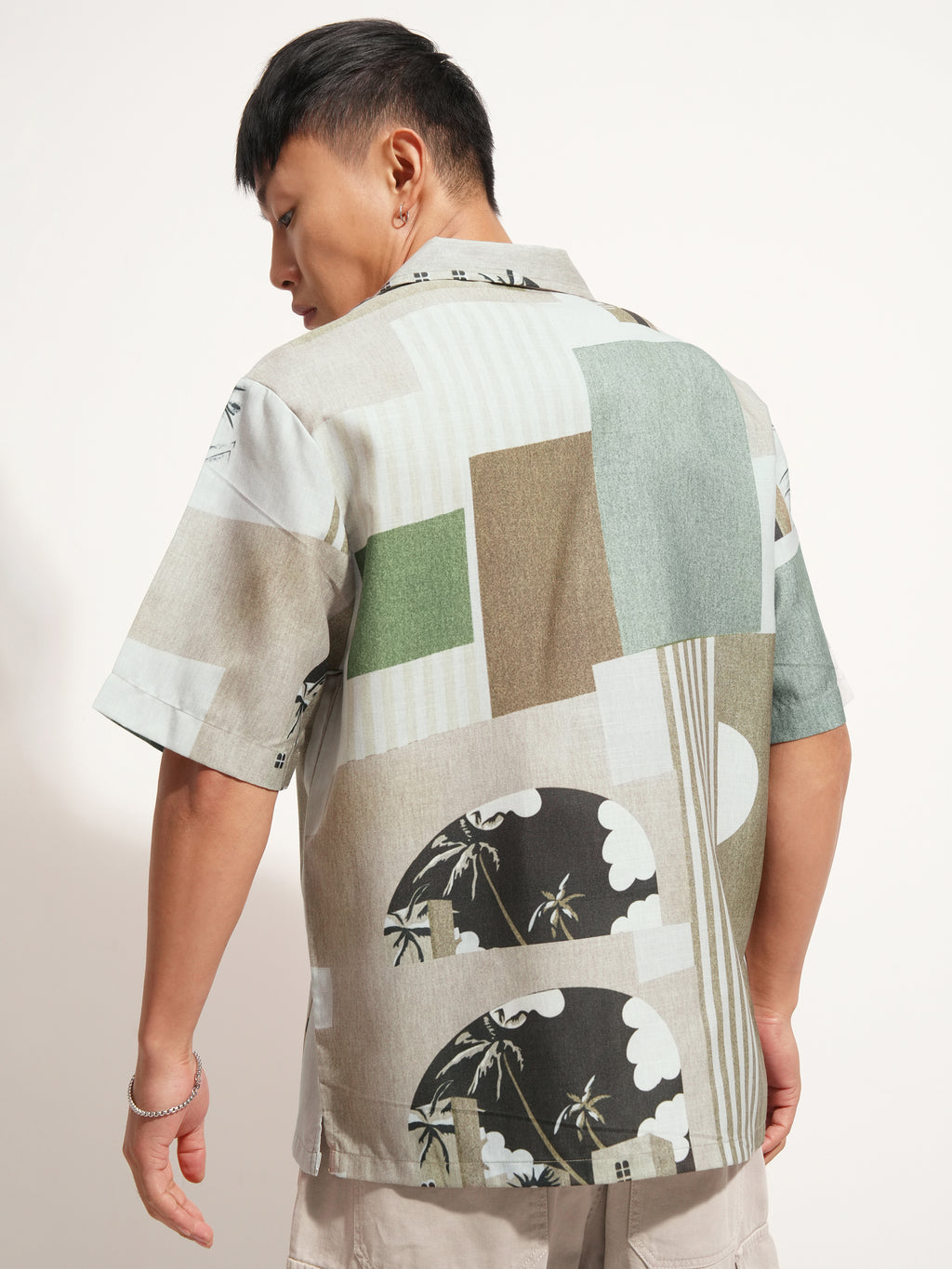 Highlander Men Green Printed Boxy Fit Casual Shirt - Green - Image 3