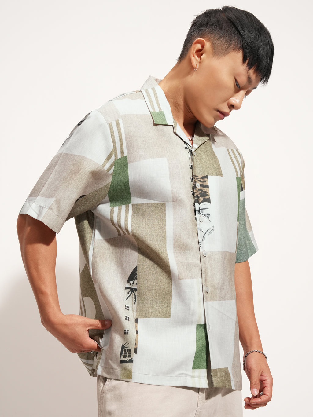 Highlander Men Green Printed Boxy Fit Casual Shirt - Green - Image 6