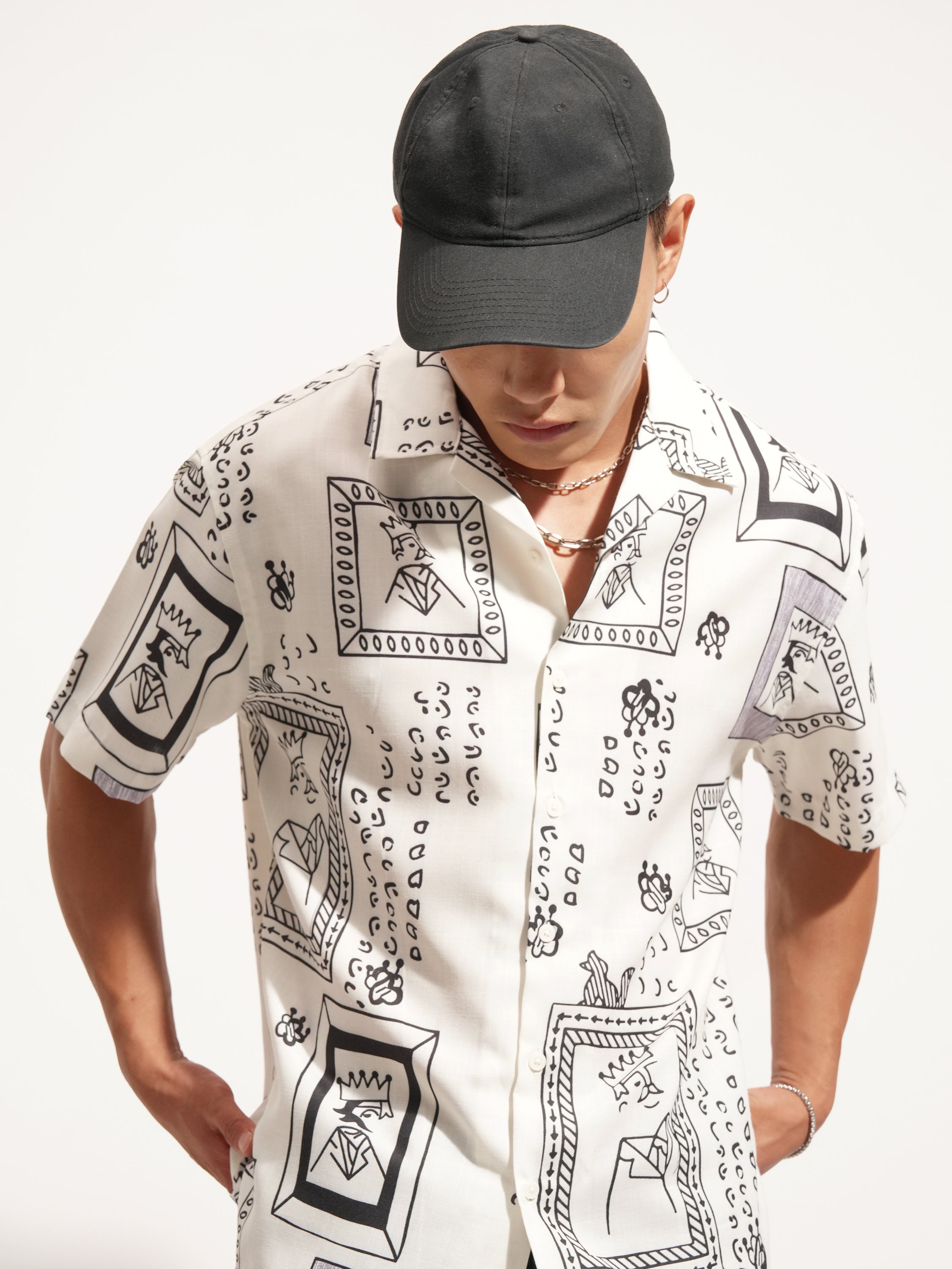 Highlander Men Off White Printed Relaxed Fit Casual Shirt - Off White - Image 2
