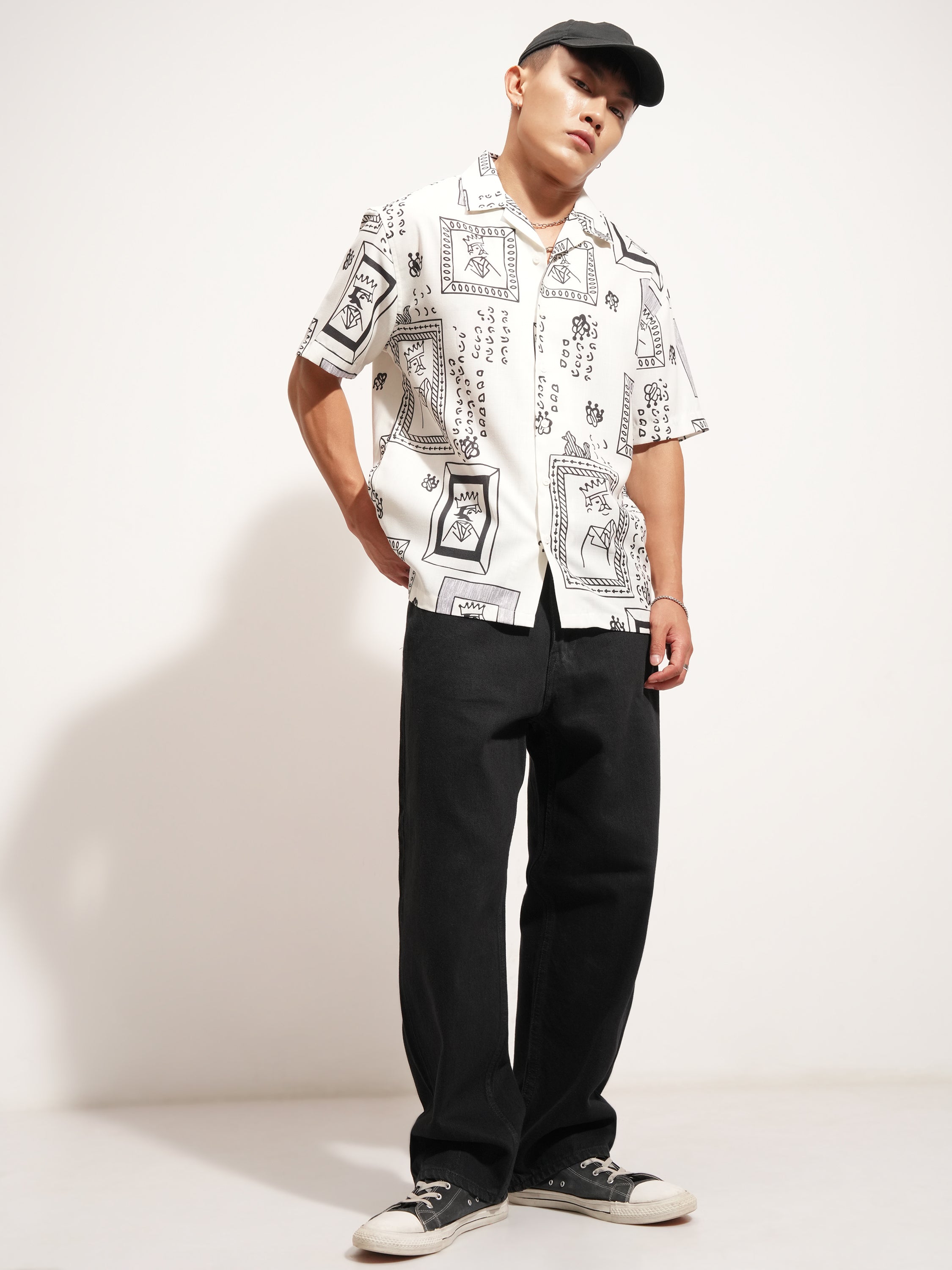 Highlander Men Off White Printed Relaxed Fit Casual Shirt - Off White - Image 3