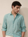 Highlander Men Blue Self Design Slim Fit Casual Shirt - Blue - Image 1