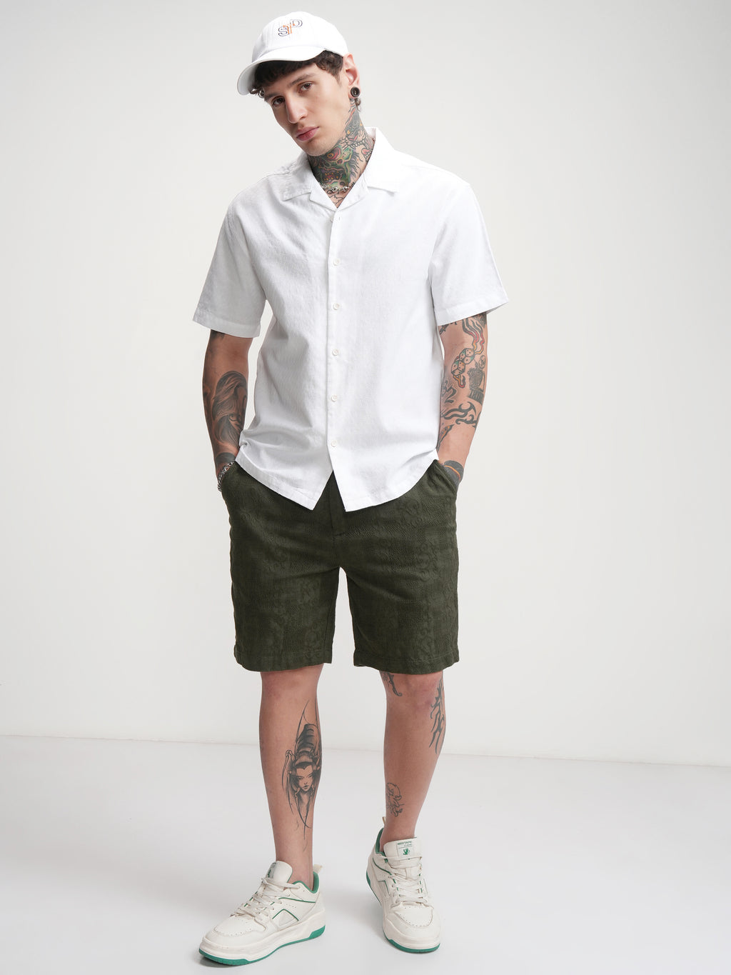 Highlander Men White Self Design Relaxed Fit Casual Shirt - White - Image 2