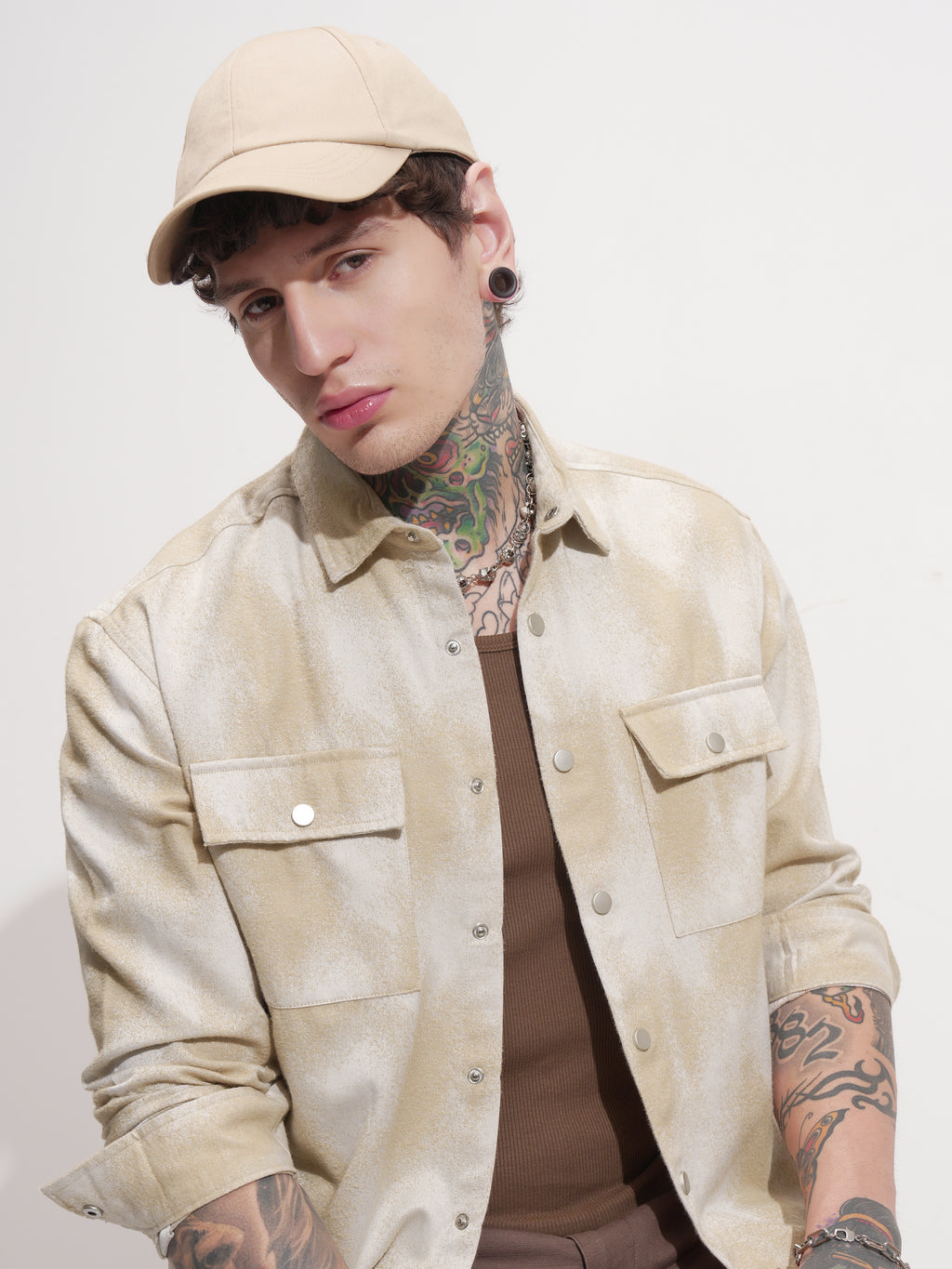 Highlander Men Beige Printed Relaxed Fit Casual Shirt - Beige - Image 1