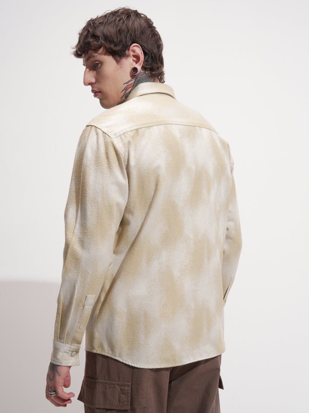 Highlander Men Beige Printed Relaxed Fit Casual Shirt - Beige - Image 3