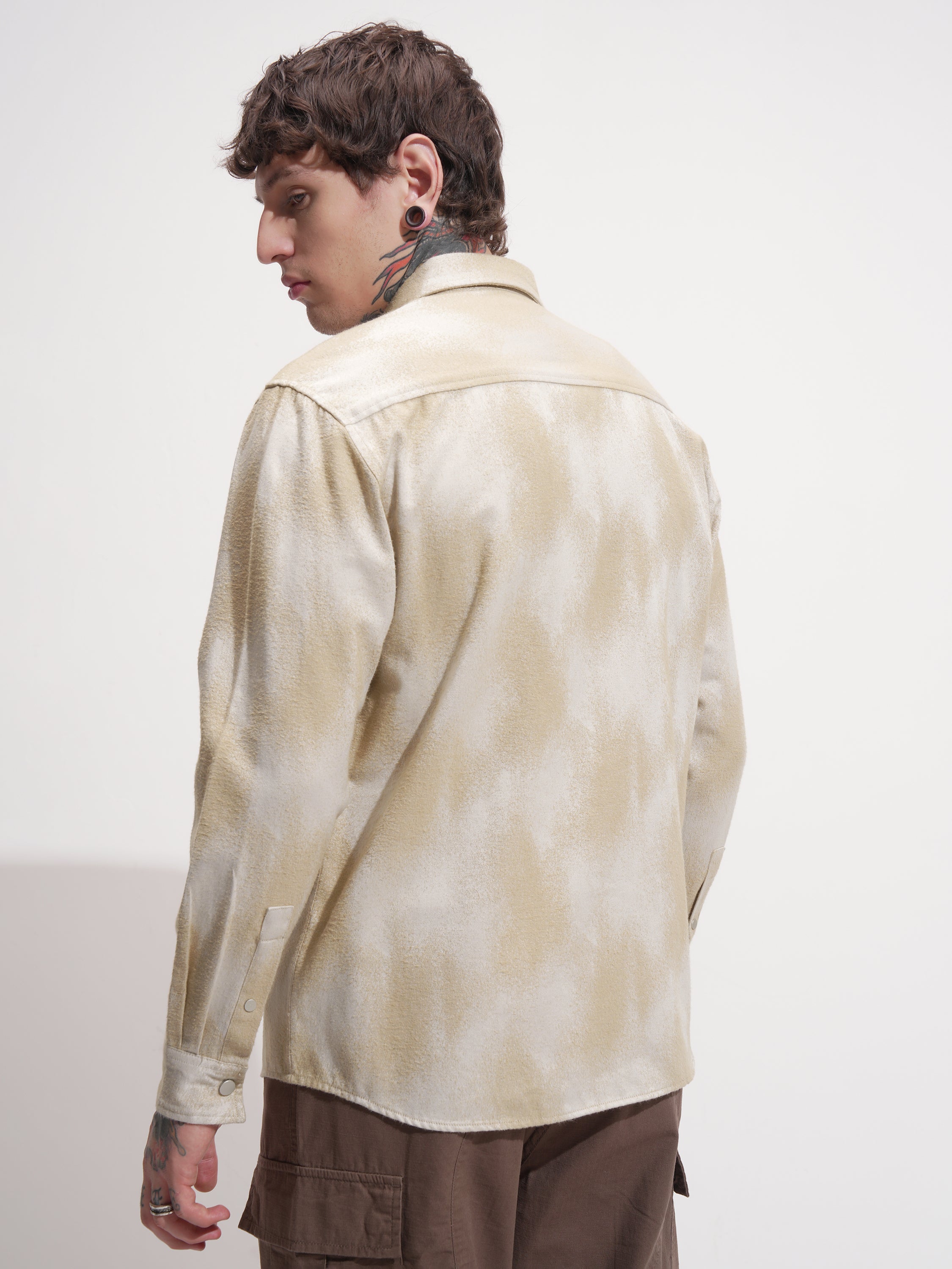 Highlander Men Beige Printed Relaxed Fit Casual Shirt - Beige - Image 3