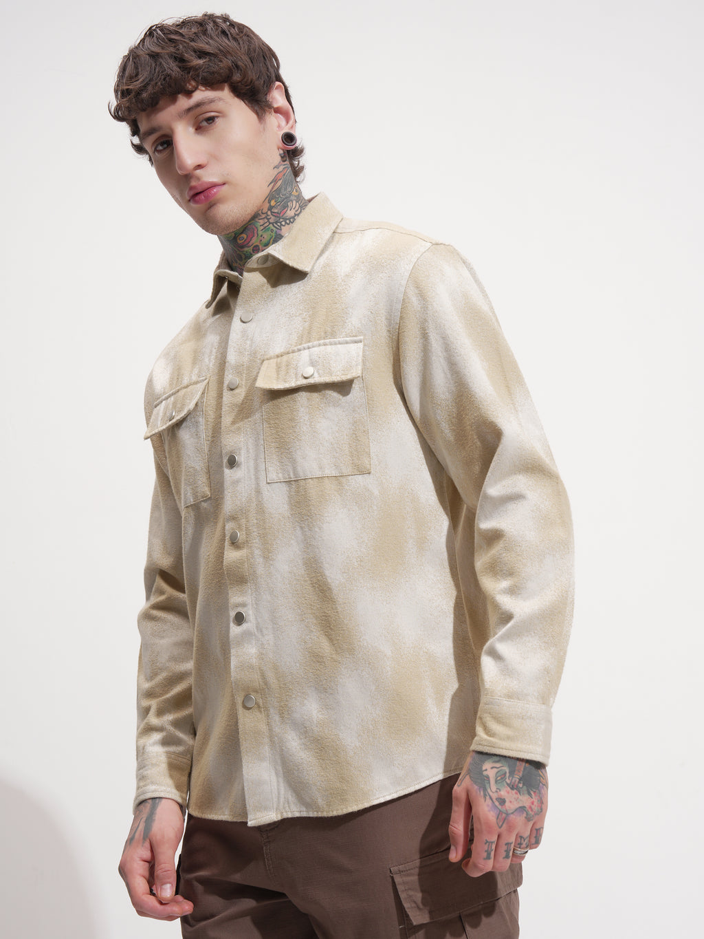 Highlander Men Beige Printed Relaxed Fit Casual Shirt - Beige - Image 4