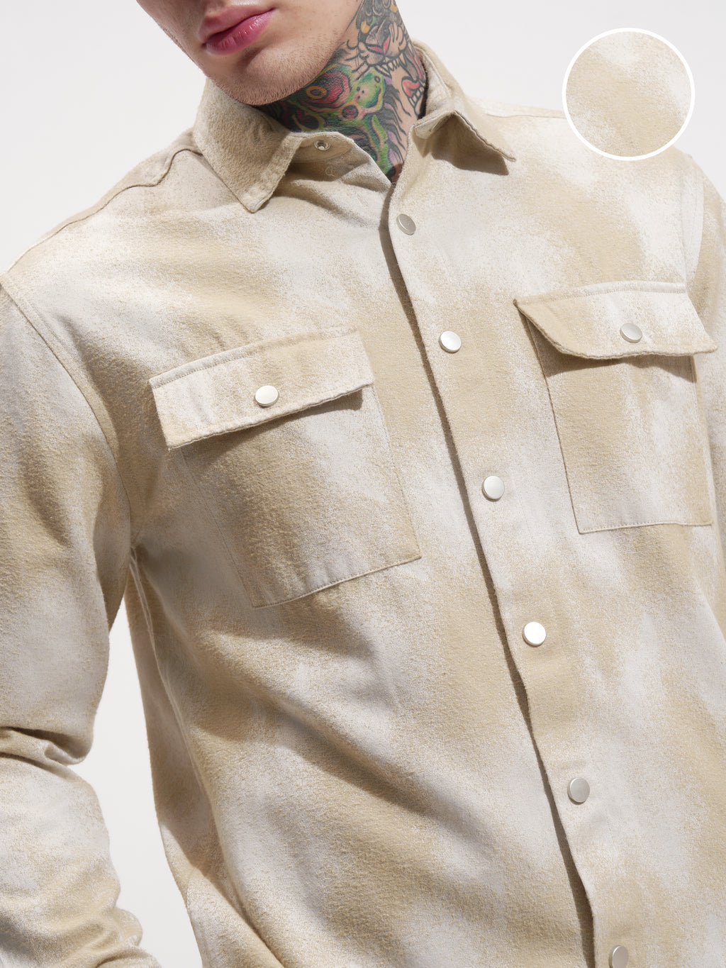 Highlander Men Beige Printed Relaxed Fit Casual Shirt - Beige - Image 5