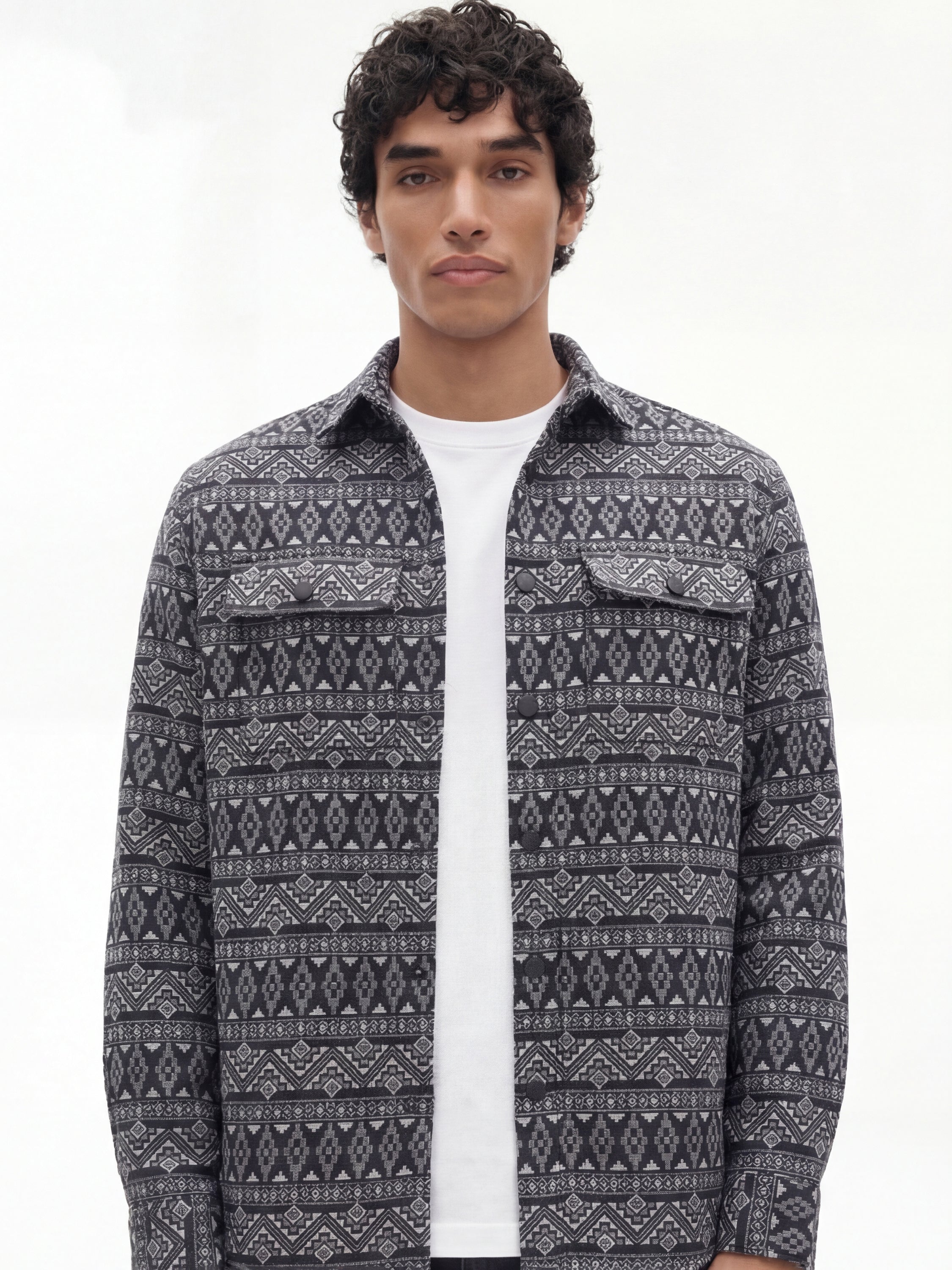 Highlander Men Black Printed Relaxed Fit Casual Shirt - Black - Image 1
