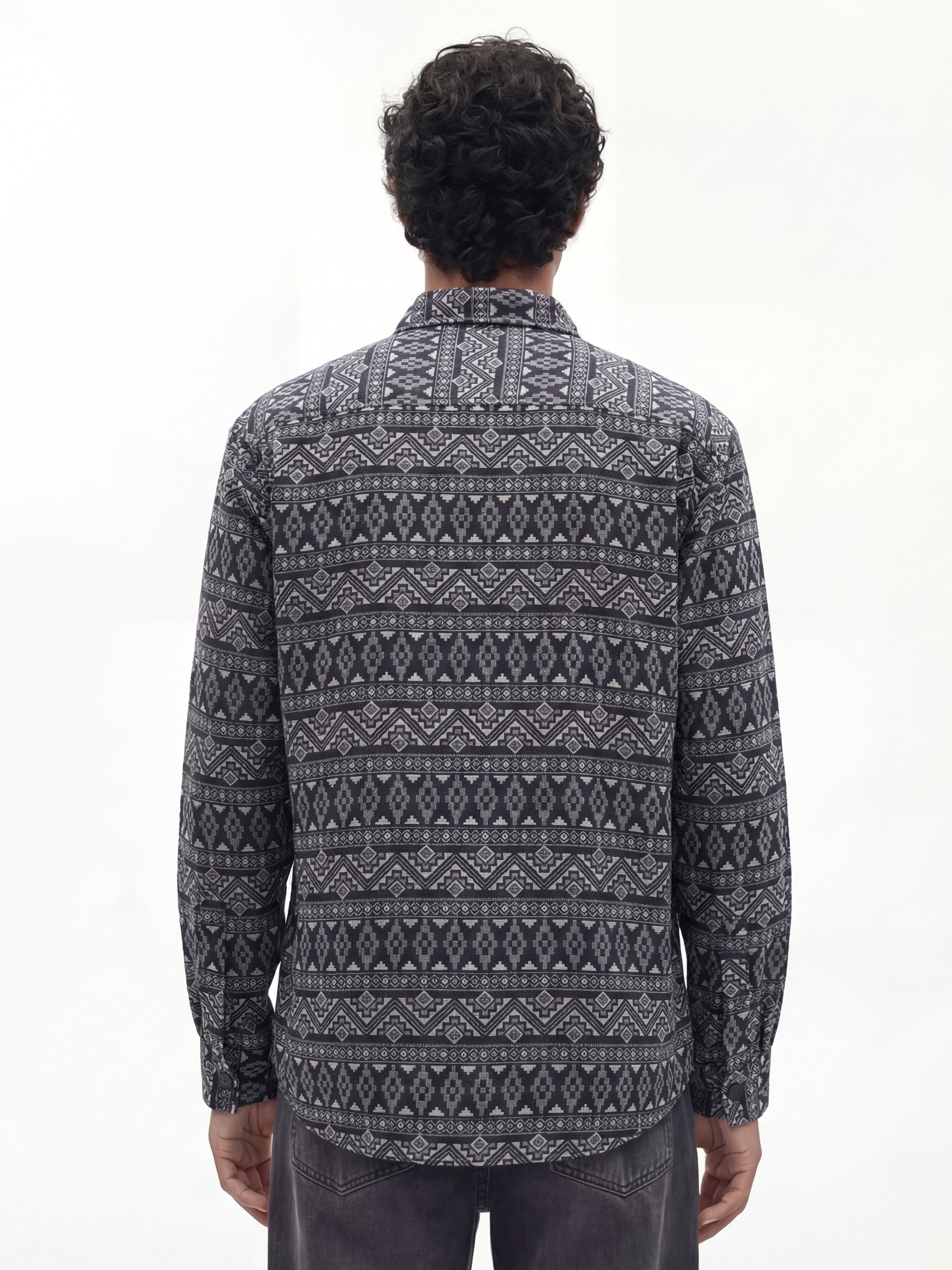 Highlander Men Black Printed Relaxed Fit Casual Shirt - Black - Image 3