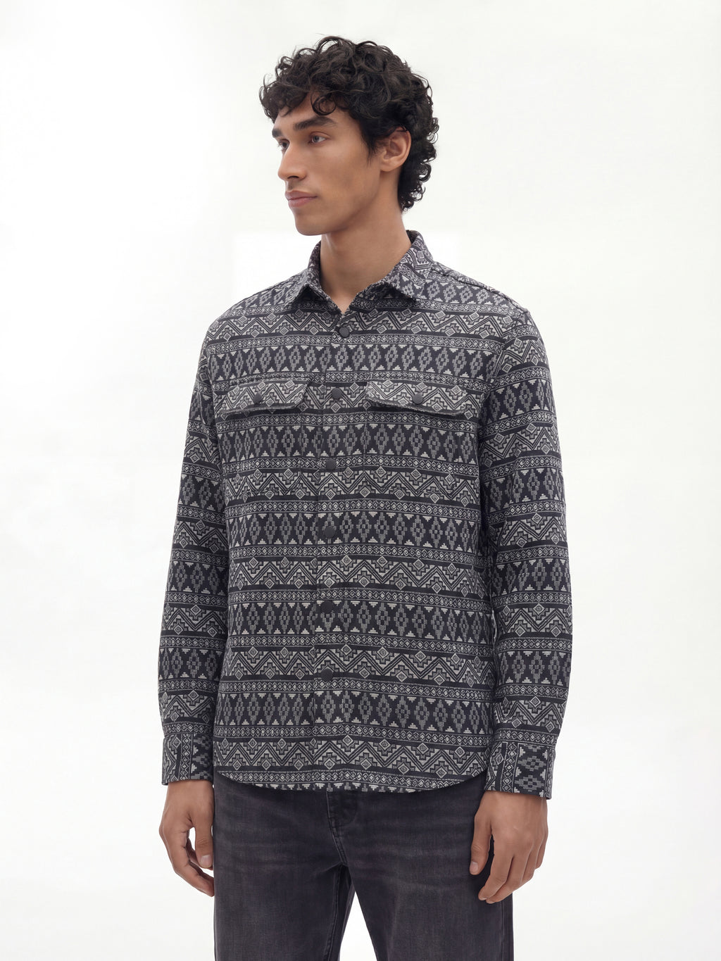 Highlander Men Black Printed Relaxed Fit Casual Shirt - Black - Image 4