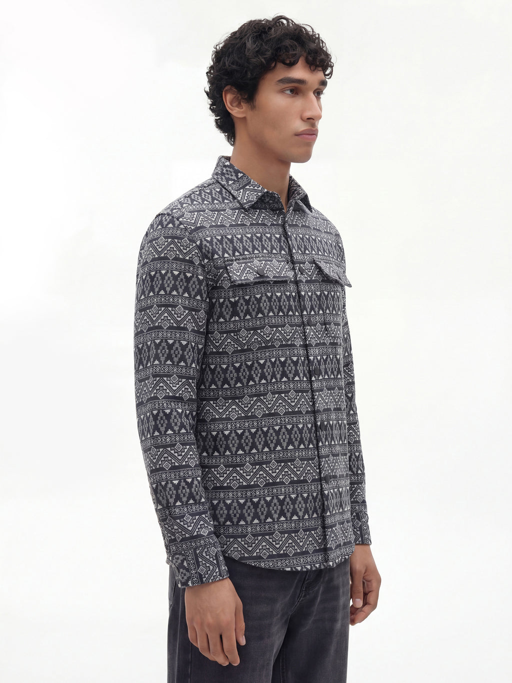 Highlander Men Black Printed Relaxed Fit Casual Shirt - Black - Image 5