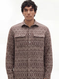 Highlander Men Brown Printed Relaxed Fit Casual Shirt - Brown - Image 1