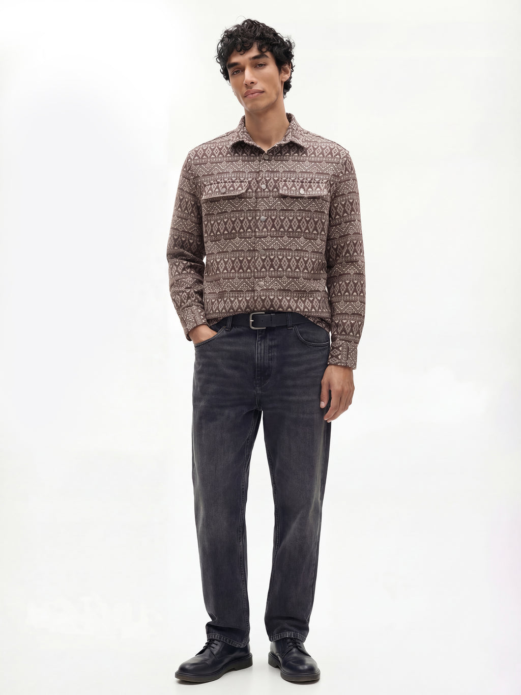 Highlander Men Brown Printed Relaxed Fit Casual Shirt - Brown - Image 2