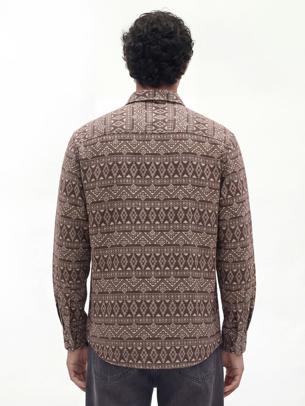 Highlander Men Brown Printed Relaxed Fit Casual Shirt - Brown - Image 3