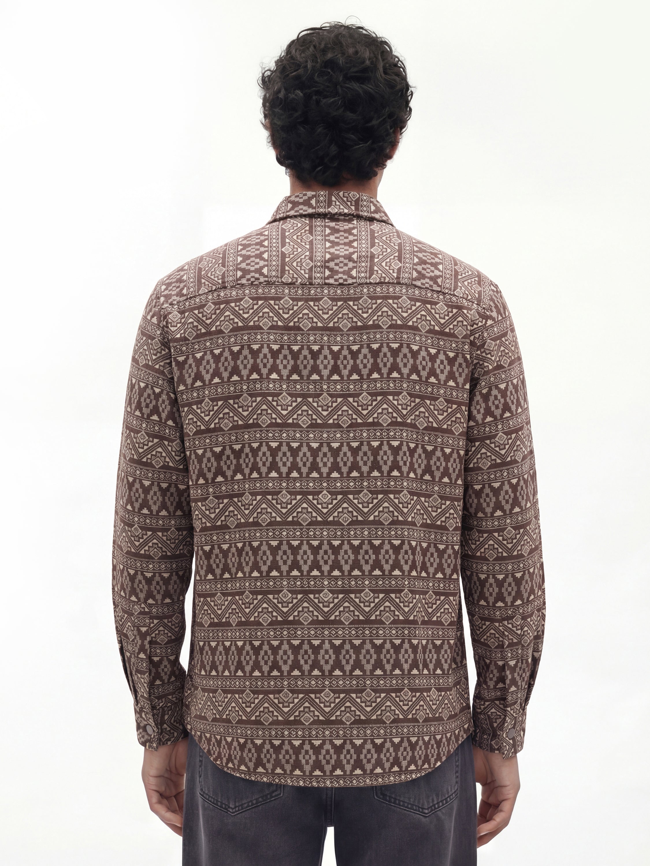Highlander Men Brown Printed Relaxed Fit Casual Shirt - Brown - Image 3