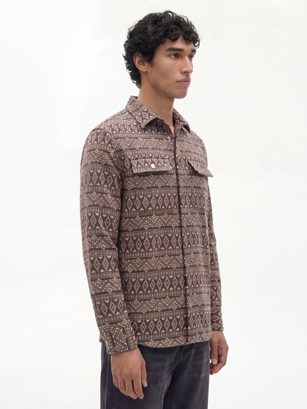 Highlander Men Brown Printed Relaxed Fit Casual Shirt - Brown - Image 4