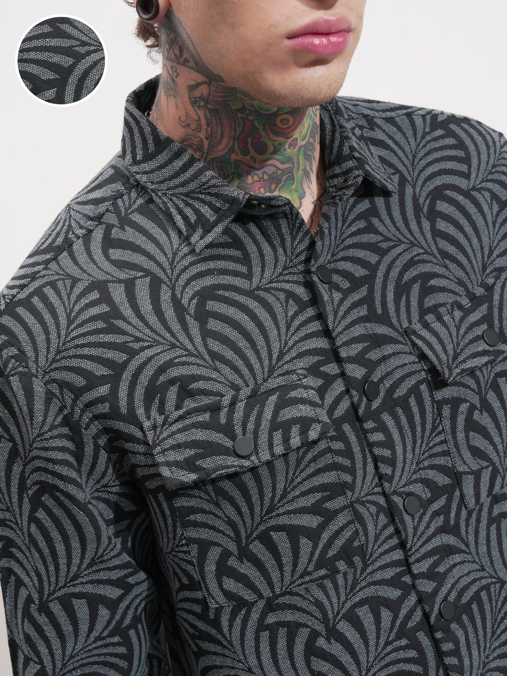 Highlander Men Grey Printed Relaxed Fit Casual Shirt - Grey - Image 5