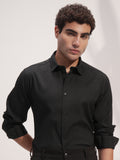 Highlander Men Black Self Design Slim Fit Casual Shirt - Black - Image 1