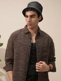 Highlander Men Black Self Design Relaxed Fit Casual Shirt - Black - Image 1