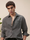 Highlander Men Grey Self Design Relaxed Fit Casual Shirt - Grey - Image 1