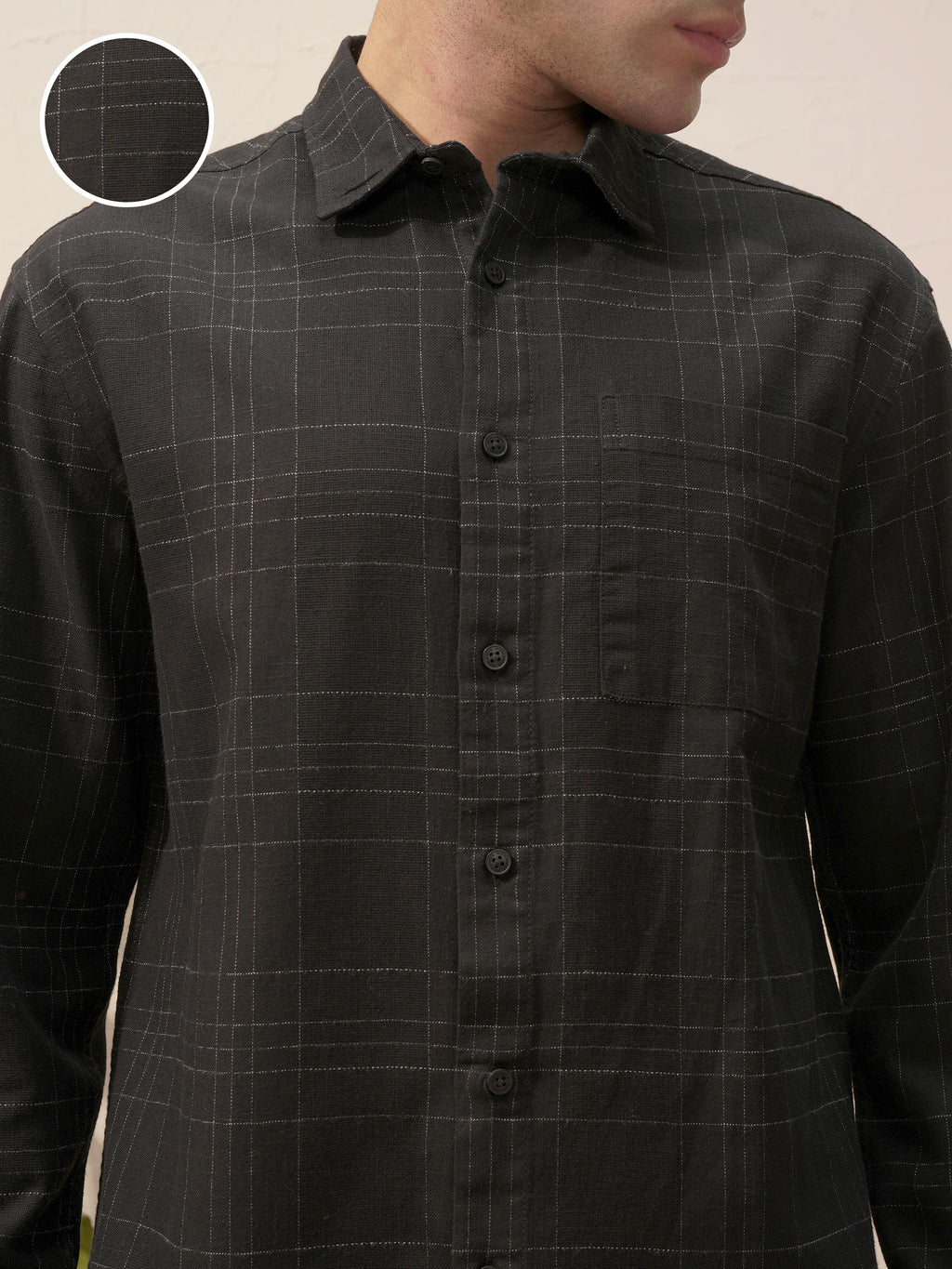 Highlander Men Black Checked Relaxed Fit Casual Shirt - Black - Image 5