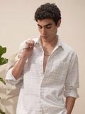 Highlander Men White Checked Relaxed Fit Casual Shirt - White - Image 1